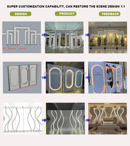 Arche de fond 3D multicouche ZKAI pour événements, baby shower, fêtes, mariages, anniversaires, décorations plumes <span class=keywords><strong>et</strong></span> ailes, toile de fond photo en acrylique - Product Image 5