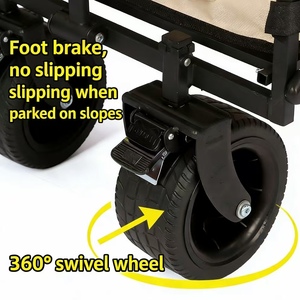 Carrito Plegable para Vendedores con Toldo y Mesa, Capacidad de 150L, Carro Resistente para Venta Ambulante, Mercados de Agricultores y Eventos al Aire Libre - Product Image 3
