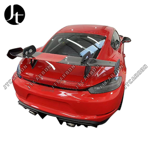 Spoilers de lèvre de coffre d'aile arrière de voiture en Fiber de carbone pour Porsche Cayman Boxster 981 <span class=keywords><strong>718</strong></span> 987 GT4RS 2013 2014 2015 2016 2017 <span class=keywords><strong>2018</strong></span> + - Product Image 2