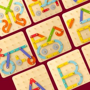 Students <b>Puzzle</b> Classroom STEM Figures and Shapes Therapy Geoboard Toys Fine Motor Skills Peg Board Toy for Kids - Product Image 4