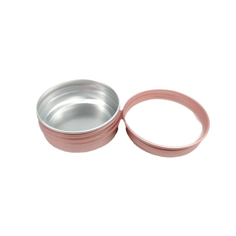 tin body cream jar aluminium rose gold