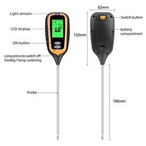 JQ006 grand écran LCD rétroéclairé, <span class=keywords><strong>testeur</strong></span> de sol 6 en 1, outil de test de fertilité, <span class=keywords><strong>humidité</strong></span> de <span class=keywords><strong>l</strong></span>'<span class=keywords><strong>air</strong></span>, température - Product Image 3