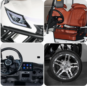 Carrito de Golf Eléctrico de 4 Plazas con Asientos Orientados hacia Adelante, de Acero Inoxidable, 24 km/h, con Batería de Litio, Elevado para Carretera, para Caza, Venta al Por Mayor - Product Image 6