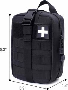 Pochette Tactique Admin Molle, Organisateur d'Équipement Extérieur, Sac Utilitaire EDC Compact Multi-Poches en Nylon avec Fermeture Éclair pour Rangement Médical et Premiers Secours - Product Image 2