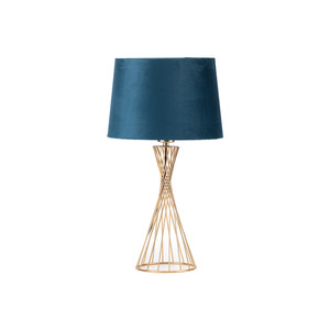 Hotel Home Decor lampada da tavolo creativa di lusso in oro lampada da comodino da lettura postmoderna in metallo <span class=keywords><strong>paralume</strong></span> blu - Product Image 6