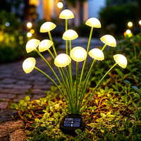 Décoration d'éclairage extérieur pour jardin, en forme de méduse, en plastique LED solaire, écologique, faite à la main, étanche