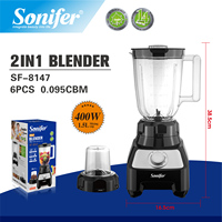 Sonifer SF-8147 400W Mixeur-blender multifonctionnel 2 en 1 pour la cuisine à domicile Moteur en cuivre pur haute efficacité