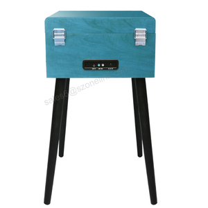 <span class=keywords><strong>Meuble</strong></span> tourne-disque en bois de style mid-century avec pieds, enregistrement <span class=keywords><strong>vinyle</strong></span> vers MP3 via USB, haut-parleur Bluetooth, système radio AM/FM - Product Image 6