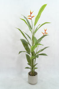 Grand 195CM de haut 6 tiges 27 feuilles 3 fleurs faux <span class=keywords><strong>Strelitzia</strong></span> plante artificielle oiseau du paradis en Pot pour décoration intérieure et extérieure - Product Image 5