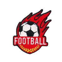 Badge de football personnalisé à transfert thermique, broderie équipe de sport, logo 3d, patch de football pour vêtements