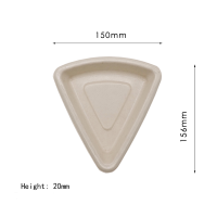 Plateau à pizza écologique Triangle bagasse compostable