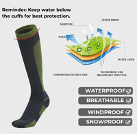 Chaussettes LED imperméables noires, hauteur genou, avec lumière intégrée, pour hommes et femmes, pour la sécurité industrielle, le travail, la randonnée, la pêche, pour garder les pieds au sec