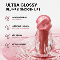 Tubo de brillo labial orgánico de 2 ml, antiadherente, con forma única y especial, para maquillaje de fiesta, muy vendido, marca privada.