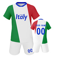 Conjunto de Uniforme de Fútbol Infantil Personalizado para la Copa Mundial 2026, 100% Poliéster, Cuello en V, Manga Corta, Secado Rápido, Transpirable, Venta al Por Mayor, Unisex