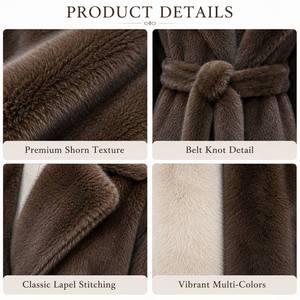 Manteau long de luxe en fausse fourrure pour femme, chaud et épais, style décontracté, idéal pour l'hiver, vente en gros, veste d'extérieur - Product Image 3