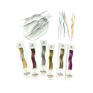 BI03 gros coloré courbe fil <span class=keywords><strong>gâteau</strong></span> fête <span class=keywords><strong>anniversaire</strong></span> spirale torsion bougies 6 pièces/boîte souhaitant bougie - Product Image 4