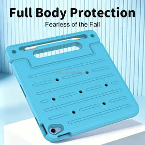 เคสกันกระแทก HGD Kids Rugged Case สำหรับ iPad 10.9 รุ่น A16 แบบเต็มตัว พร้อมจี้ห้อยและขาตั้ง (สีฟ้า) ทำจากพลาสติก - Product Image 5