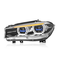 Pour BMW 2014-2018 X5 Ensemble de phares F15 Modifié Haut de gamme Laser LED Double couleur Angel Eye Feux de jour