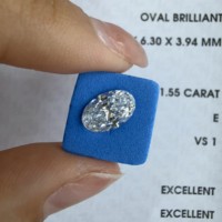 DEF VVS 1ct 2ct 3ct 4ct 5ct 6ct 7ct 8ct 10ct Oval Kesim Laboratuvarda Yetiştirilmiş Elmas IGI Sertifikalı CVD&HPHT Laboratuvar Elması