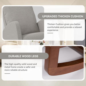 Modern Accent Rocking <b>Chair</b> Soft Towel Fabric 105 Recline High Density Sponge Thick Cushion Wing Back Living Room Lounge <b>Chair</b> - Product Image 5