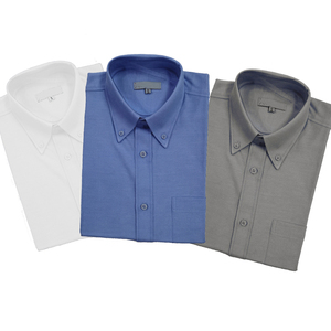 Camicie eleganti ricamate alla moda a maniche lunghe business casual Polo <span class=keywords><strong>oxford</strong></span> camicie da uomo in <span class=keywords><strong>slim</strong></span> <span class=keywords><strong>fit</strong></span> blu - Product Image 3