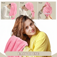 Serviette de séchage pour cheveux en microfibre ultra-fine de haute qualité, grande taille, super absorbante, séchage rapide, avec sangle et bande élastique