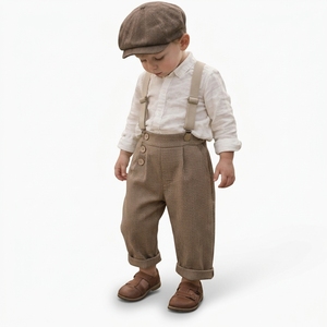 Abito da Bambina Personalizzato in Tweed Classico, 100% Poliestere Traspirante, Manica Corta Invernale, Colletto <span class=keywords><strong>Peter</strong></span> <span class=keywords><strong>Pan</strong></span>, Linea A - Product Image 6