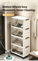 Organizzatore Portatile in Plastica per Scarpe, Contenitore Impilabile Impermeabile e Antipolvere per Scarpe e Articoli da Bagno
