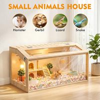 Grande cage en bois pour hamster, enclos pour petits animaux avec fenêtre en acrylique, habitat ventilé pour hamster nain et gerbil, pour intérieur
