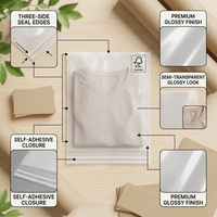 Sac en papier glassine de luxe recyclable, sans plastique, écologique, pour emballage de vêtements en fourrure, pochette d'expédition, vente en gros UE