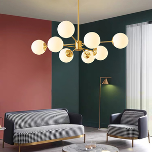 Moderna casa magica sfera di vetro con fagiolo lampada da soffitto lampadari in oro ciondolo per camera da letto e soggiorno - Product Image 1