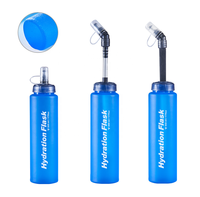Bouteilles d'eau pliantes souples en TPU flacon pliable sans BPA pour sac d'hydratation pour la course à pied randonnée cyclisme Camping escalade