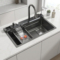 Évier de cuisine intelligent multifonctionnel en acier inoxydable SUS304 épaissi, nouveau style 2026, haute qualité, pour la vente en gros