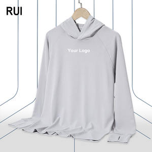 RUIQUWIN-Sudadera con capucha de manga larga transpirable para hombre, ropa deportiva informal para correr, gimnasio y fitness, con logotipo personalizado - Product Image 1
