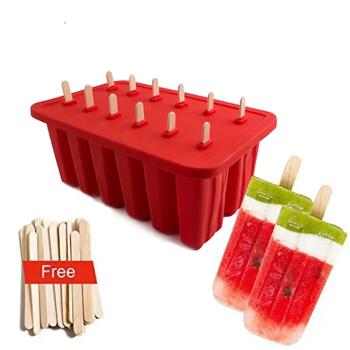 Popsicle Maker for Kids Homemade Ice Cream Make 6 Popsicles At Once 6-grid Silicone Popsicle Moulds DIY Reusable Ice Cream Molds Popsicle Molds Ice Pop Mould Ice Lolly Molds