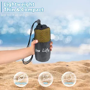 Kostenloses Design individueller Druck Strandhandtücher mit Logo schneller Versand Sommer großes Strandhandtuch Mikrofaser