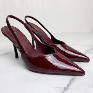 Sandali Mule in pelle verniciata 2025 Za tacco sottile Sexy Back Trip <span class=keywords><strong>cinturino</strong></span> con <span class=keywords><strong>tacchi</strong></span> alti in nero - Product Image 3