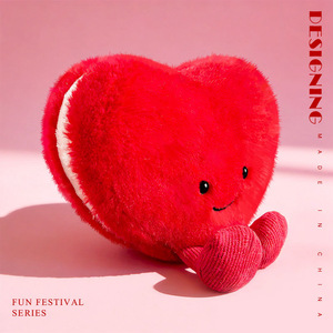 Bambola di Peluche a Forma di Cuore Rosso e Rosa, Regalo di San Valentino per Ragazze e Donne, Giocattolo Morbido a Forma di Cuore - Product Image 4