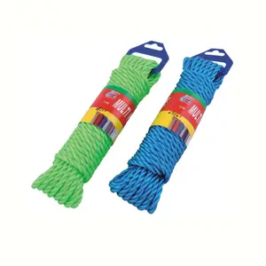 Linha de polietileno para secagem de pano portátil, corda colorida com cabide de 6 mm