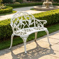 Ensemble table et chaises de jardin en aluminium moulé blanc, durable, pour deux personnes, style moderne, pour extérieur, villa, balcon