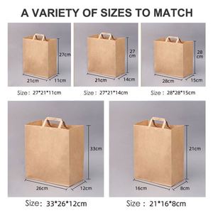 Hot Sale Fast Food Pastry Coffee <b>Bread</b> Takeaway Shopping <b>Bag</b> Custom Logo White Kraft Paper <b>Bags</b> Packaging With Flat Handles - Product Image 2
