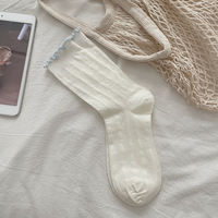 Chaussettes mi-longues en coton pour enfants, style fin d'été, respirantes, à œillets, ventilation, bas longs pour filles, bas en pile