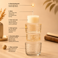 Luxuriöses Handgefertigtes LED Funkelndes Duftkerzen-Set im Kristallglas-Behälter Aromatherapie Sojawachs-Kerzen für Heim-Dekoration Weihnachtsgeschenk