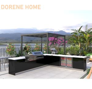 Alüminyum çerçeve ile <span class=keywords><strong>2026</strong></span> DORENE Modern stil L şekli komple açık barbekü mutfak - Product Image 2