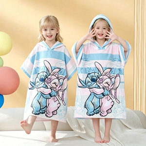 <span class=keywords><strong>Toalla</strong></span> Poncho con Capucha de Lilo y <span class=keywords><strong>Stitch</strong></span>, 100% Algodón, Reutilizable, Ecológica, Absorbente, <span class=keywords><strong>Toalla</strong></span> de Playa para Niños, <span class=keywords><strong>Toalla</strong></span> de Baño con Dibujos Animados - Product Image 3