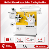 Machine d'impression d'étiquettes textiles Flexo automatique JR-1241, 5 couleurs, 70 m/min, équipement d'impression d'étiquettes pour vêtements