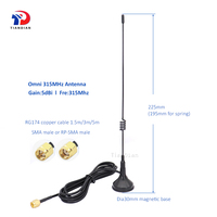 Antena Omnidireccional Magnética para Interiores con Soporte de Succión, 5dBi, Resorte, 315MHz, para Sistema de Control Inteligente