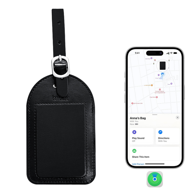 Luxury Soft GPS Luggage Tag Floral Pattern Customized Color Logo Printing Personalized Positioning Tracker PU Material for Gift