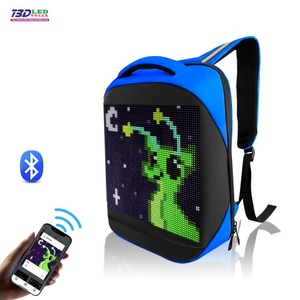 T3DLED LED <b>Backpack</b> PU Material Casual Style Bluetooth Display <b>School</b> Use Unisex Large Capacity Shoulder Straps - Product Image 4