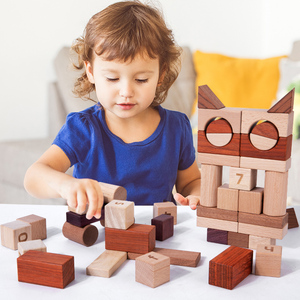 YUCI OEM haute qualité hêtre en bois massif bricolage empilable blocs de construction château ensembles Montessori jouets éducatifs pour les enfants - Product Image 4